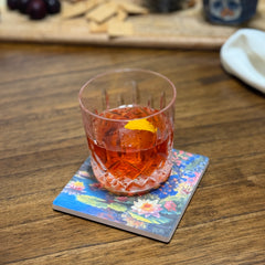 July Birth Month Flower Coaster Set (4) – Water Lily & Larkspur