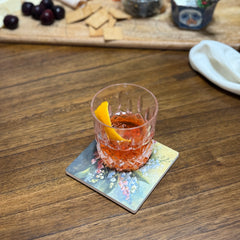 May Birth Month Flower Coaster Set (4) – Lily of the Valley & Hawthorn