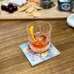 February Birth Month Flower Coaster Set (4) – Violet & Primrose