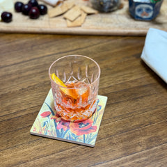 August Birth Month Flower Coaster Set (4) – Poppy & Gladiolus