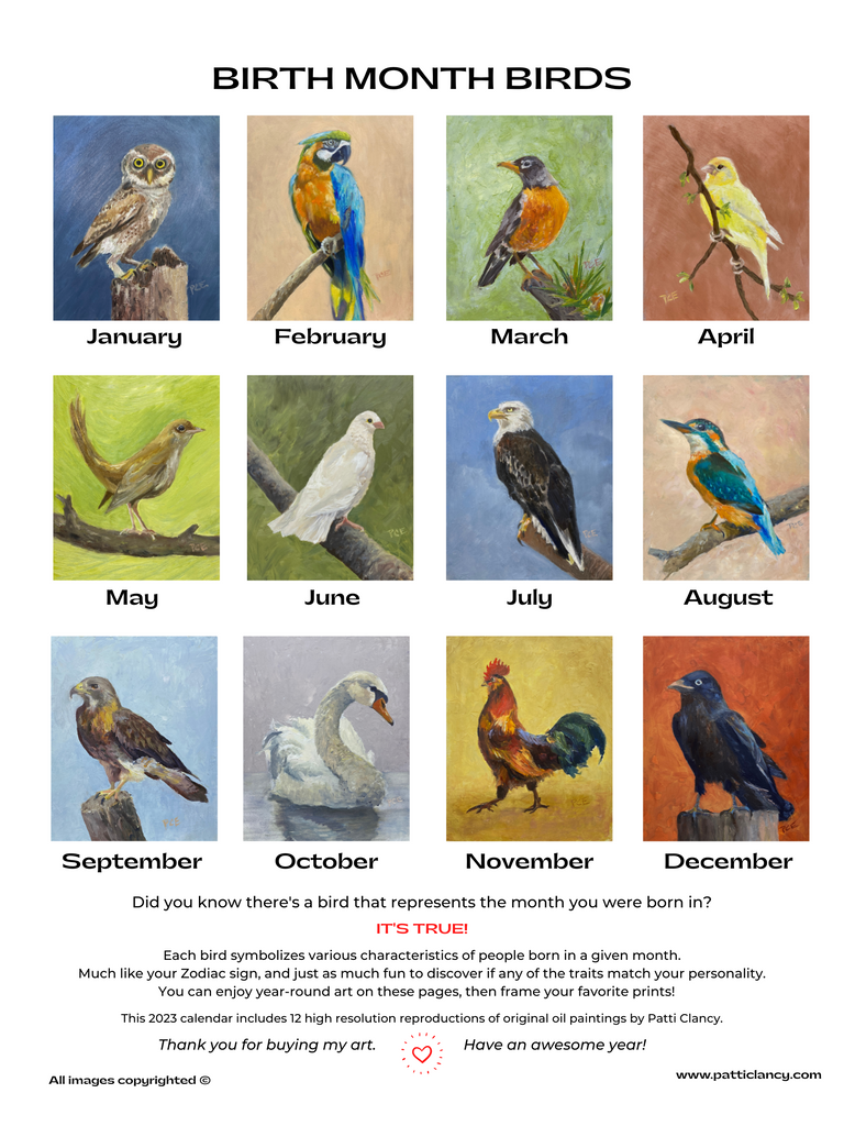 2023 Calendar-Birth Month Birds©