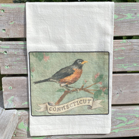 NEW State Bird Tea Towel - CT Robin
