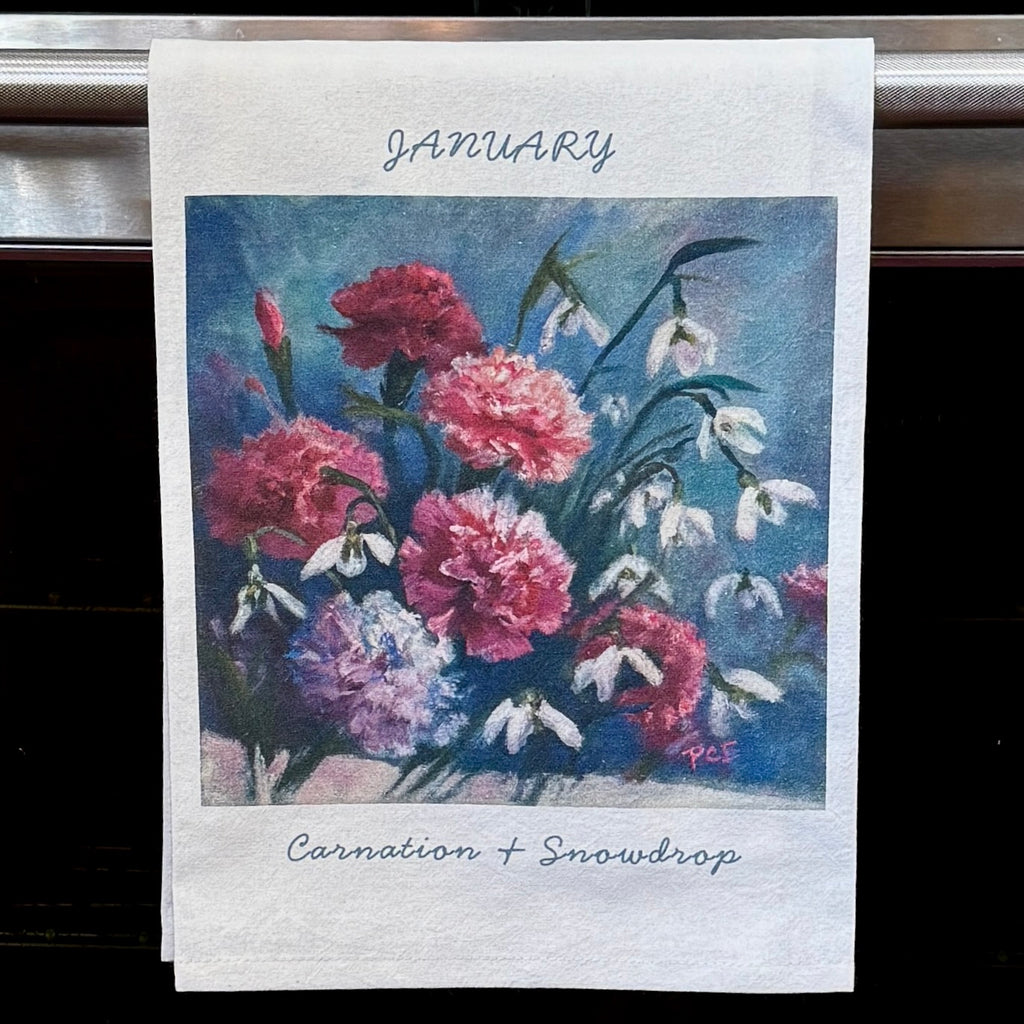 TOWEL - January Birth Flowers