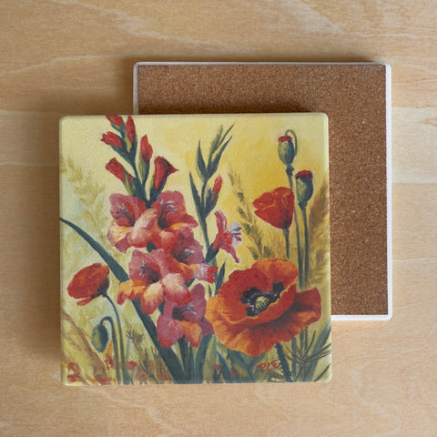 Single Coaster/BMF/August-Poppy & Gladiolus