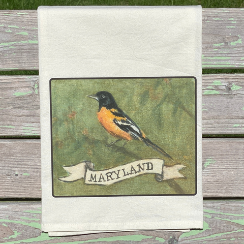 NEW State Bird Tea Towel - MD Baltimore Oriole