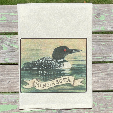 NEW State Bird Tea Towel - MN Common Loon