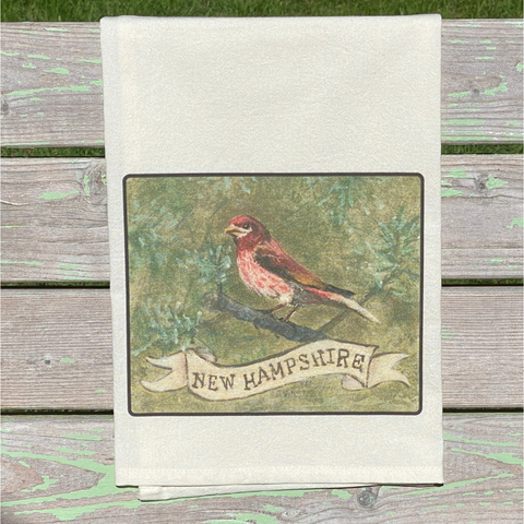 NEW State Bird Tea Towel - NH Purple Finch
