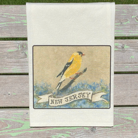 NEW State Bird Tea Towel - NJ Eastern Goldfinch
