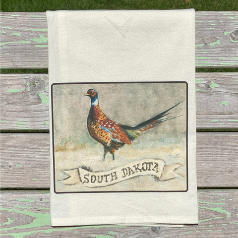 NEW State Bird Tea Towel - SD Ring-Necked Pheasant