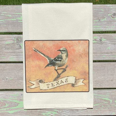 NEW State Bird Tea Towel - TX Mockingbird