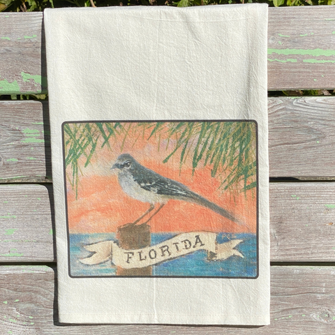 NEW State Bird Tea Towel - FL Mockingbird