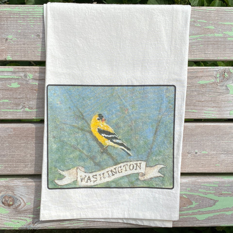NEW State Bird Tea Towel - WA Willow Goldfinch